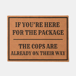 ポーチおもしろい海賊の警告茶色のミニマ素朴リスト ドアマット