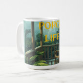 ポーチでの雨の日 コーヒーマグカップ (正面左)