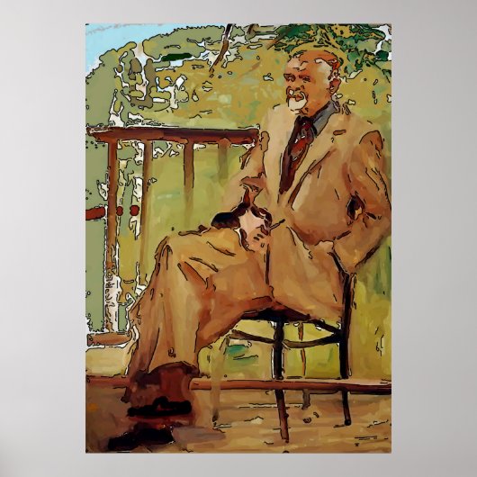 ポーチに座るアーティスト ポスター (正面)