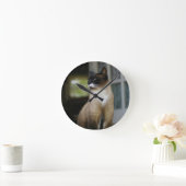 ポーチのシャムネコ ラウンド壁時計 (ホーム)