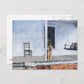 ポーチのドイツの羊飼い犬 ポストカード (正面/裏面)