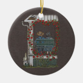 ポーチの振動のアマン派のカップル セラミックオーナメント (正面)