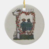 ポーチの振動のアマン派のカップル セラミックオーナメント (裏面)
