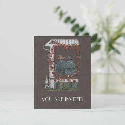 ポーチの振動のアマン派のカップル 招待状 (スタンド正面)