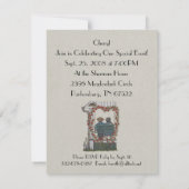 ポーチの振動のアマン派のカップル 招待状 (裏面)