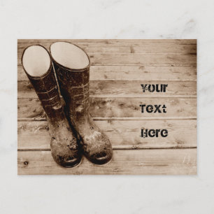 ポーチの汚れたGumboots ポストカード