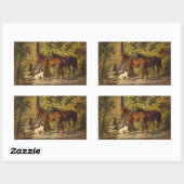 ポーチの馬 長方形シール (シート)