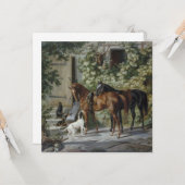 ポーチの馬(Albrecht Adam著) カード (正面/裏面インサイチュ)