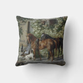 ポーチの馬（Albrecht Adam著） クッション (裏面)