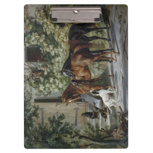 ポーチの馬（Albrecht Adam著） クリップボード (正面)