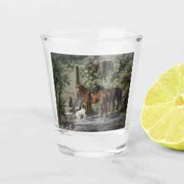 ポーチの馬（Albrecht Adam著） ショットグラス