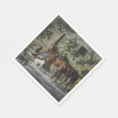 ポーチの馬(Albrecht Adam著) スタンダードランチョンナプキン (角)