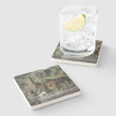 ポーチの馬（Albrecht Adam著） ストーンコースター (横)