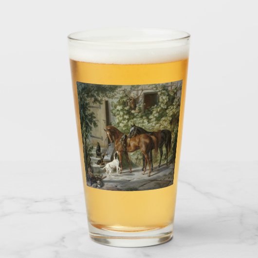 ポーチの馬（Albrecht Adam著） タンブラーグラス (ドリンク正面)