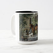 ポーチの馬（Albrecht Adam著） ツートーンマグカップ (正面左)