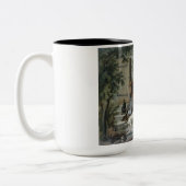 ポーチの馬（Albrecht Adam著） ツートーンマグカップ (左)