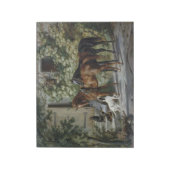 ポーチの馬（Albrecht Adam著） ノートパッド (回転)