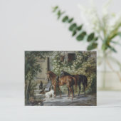 ポーチの馬（Albrecht Adam著） ポストカード (スタンド正面)