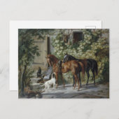 ポーチの馬（Albrecht Adam著） ポストカード (正面/裏面)