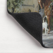 ポーチの馬（Albrecht Adam著） マウスパッド (コーナー)