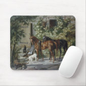 ポーチの馬（Albrecht Adam著） マウスパッド (マウス)