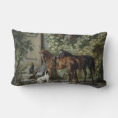 ポーチの馬（Albrecht Adam著） ランバークッション (裏面)