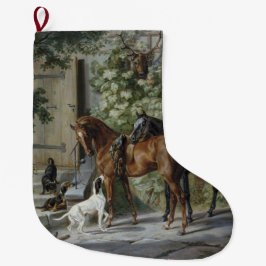 ポーチの馬（Albrecht Adam著） ラージクリスマスストッキング