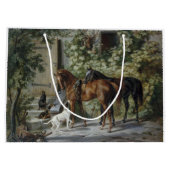 ポーチの馬（Albrecht Adam著） ラージペーパーバッグ (裏面)