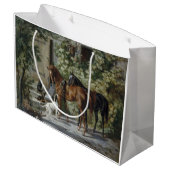 ポーチの馬（Albrecht Adam著） ラージペーパーバッグ (裏面アングル)