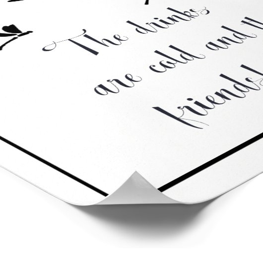 ポーチサマーまたはビーチ引用文に私と一緒に座る ポスター (角)