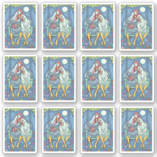 ポーチスイングの鶏の甘いアーツ、ヘン&ルースター シール (正面)