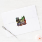 ポーチスクエアステッカーの木製ロッキングチェア スクエアシール (封筒)