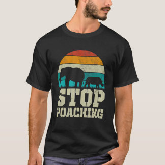 ポーチストップング象サイノヴィンテージ野生動物 Tシャツ