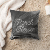 ポーチフラワー/白黒/ クッション (ブランケット)