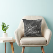 ポーチフラワー/白黒/ クッション (椅子)