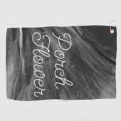 ポーチフラワー/白黒/ ゴルフタオル (横)