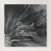 ポーチフラワー/白黒/ ジグソーパズル (縦)