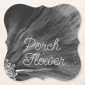 ポーチフラワー/白黒/ ペーパーコースター (正面)