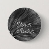 ポーチフラワー/白黒/ 缶バッジ (正面)