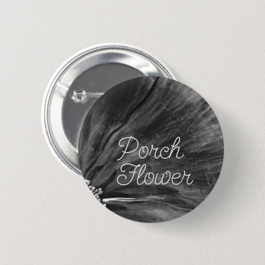 ポーチフラワー/白黒/ 缶バッジ (正面&裏面)
