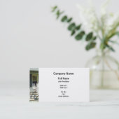 ポーチ上の白いロッキングチェア 名刺 (スタンド正面)