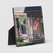 ポーチ&アメリカ国旗の写真 フォトプラーク (正面)