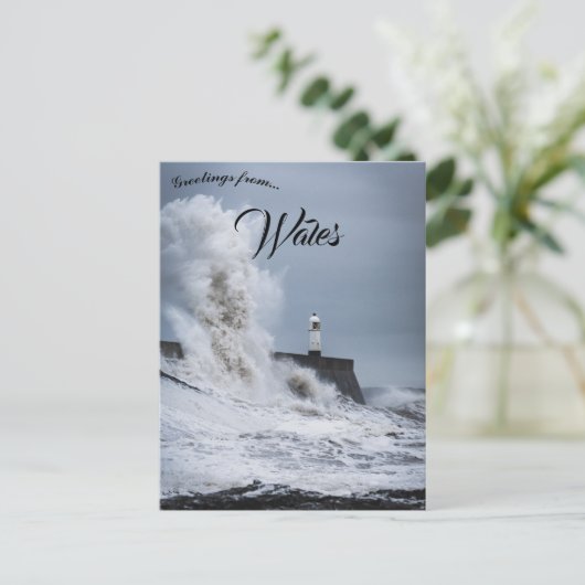 ポーツカウルライトハウスブリッディゲンドカウンティボローウェールズ ポストカード (スタンド正面)