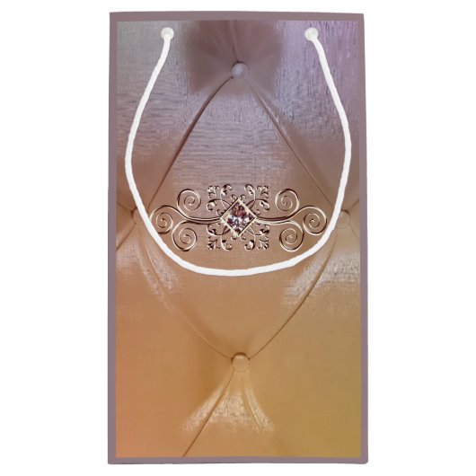 ポーツックサテンとダイヤモンドギフトバッグ スモールペーパーバッグ (裏面)