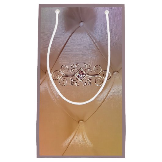 ポーツックサテンとダイヤモンドギフトバッグ スモールペーパーバッグ (正面)