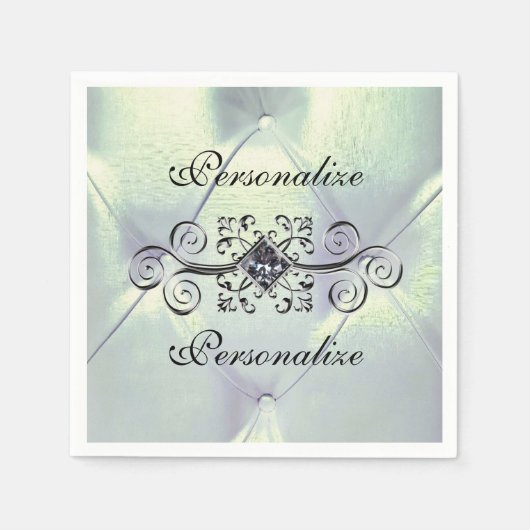 ポーツックサテンとダイヤモンドナプキン スタンダードカクテルナプキン (正面)