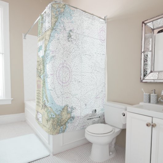 ポーツマスからケープアン航海のグラフ13278 シャワーカーテン (インサイチュ)