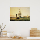 ポーツマスに入るHMSブリタニア， 1835 ポスター (キッチン)