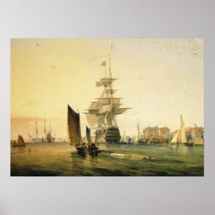 ポーツマスに入るHMSブリタニア, 1835 ポスター