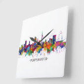 ポーツマスイングランドスカイライン スクエア壁時計 (傾斜)